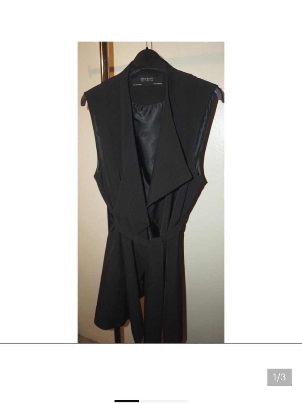 Zara Black Sleeveless Draped Belted Jumpsuit